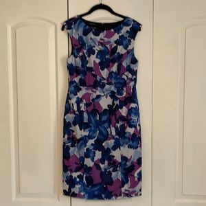 Blue floral cocktail dress
